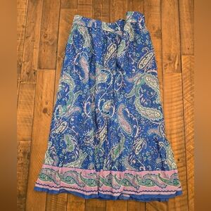 TALBOTS Tiered Midi Skirt Paisley Garden XL